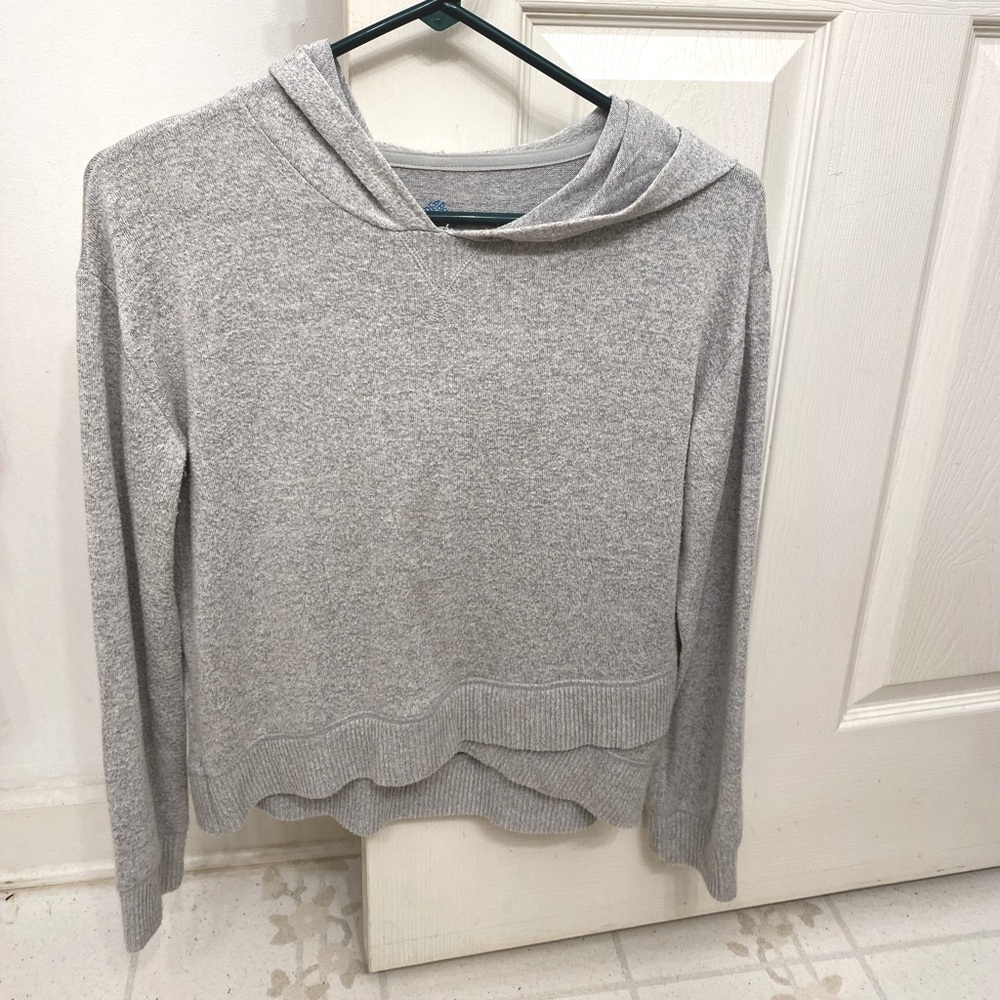 Light grey Light hoodie long sleeve top, girls L (14), thereabouts brand